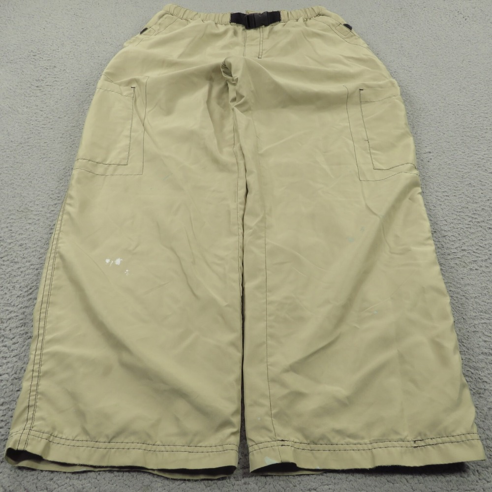 Old Navy Men Baggy Cargo Pants Beige Y2K Paratrooper Wide Leg Skater M 32x30